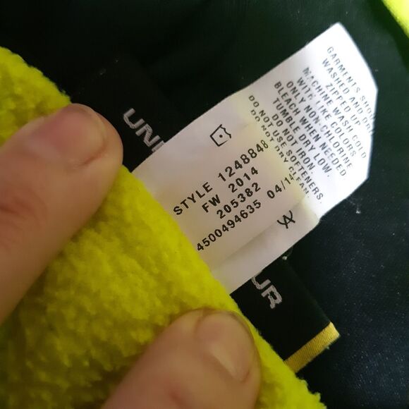 Under Armour Full Zipper Neon Green Sweater - Picture 10 of 12